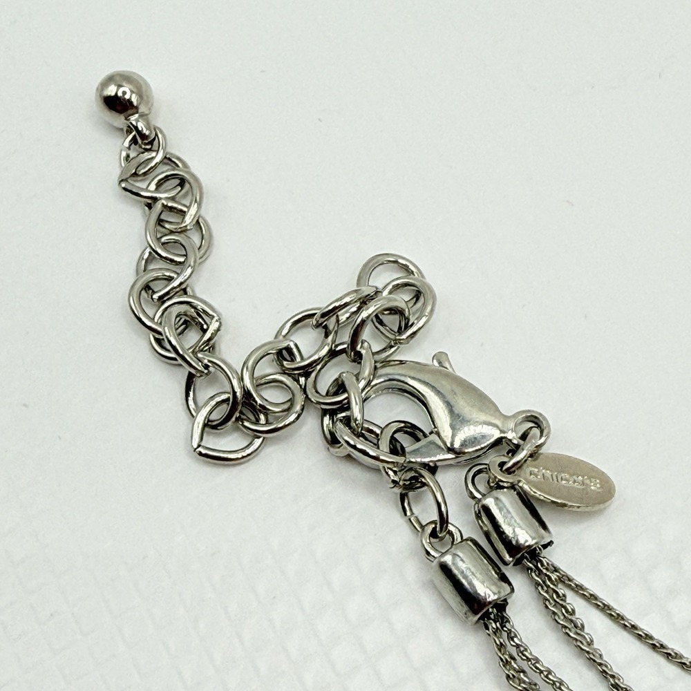 Chico's Matte & Shiny Beaded Silver Tone‎ Multi Strand Chunky Necklace - Picture 3 of 3